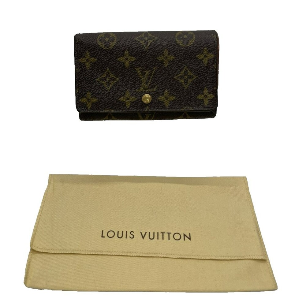 Authentic Louis Vuitton Monogram Porte Monnaie Billets Tresor Wallet+Dast Bag